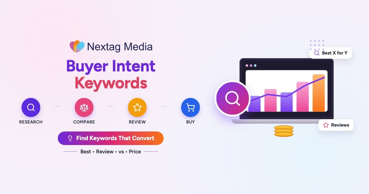 Search bar highlighting buyer intent keyword modifiers