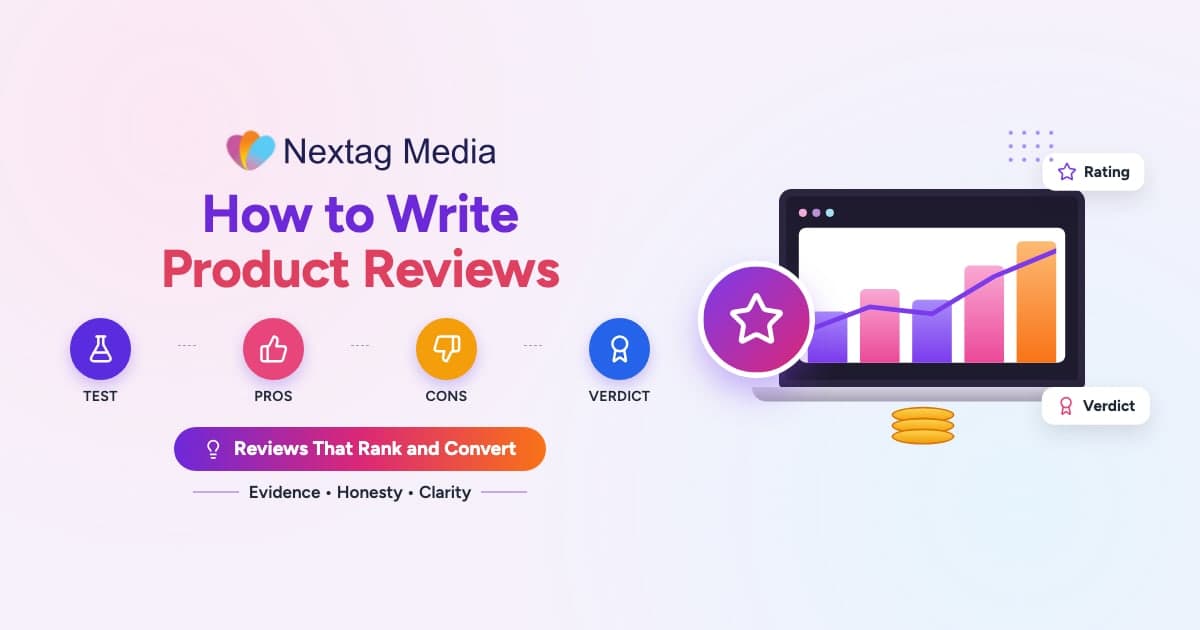 Notebook with star ratings and pros and cons for a product review