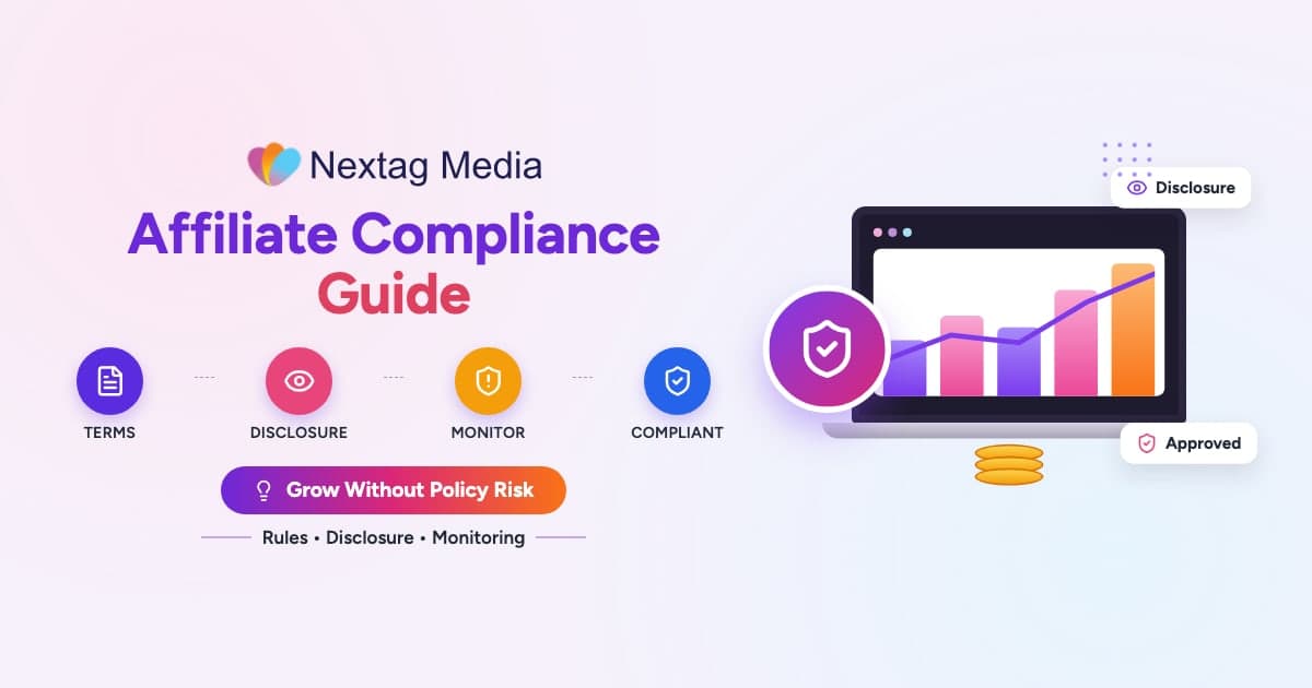 Affiliate Compliance Guide cover: terms, disclosure, monitor, compliant