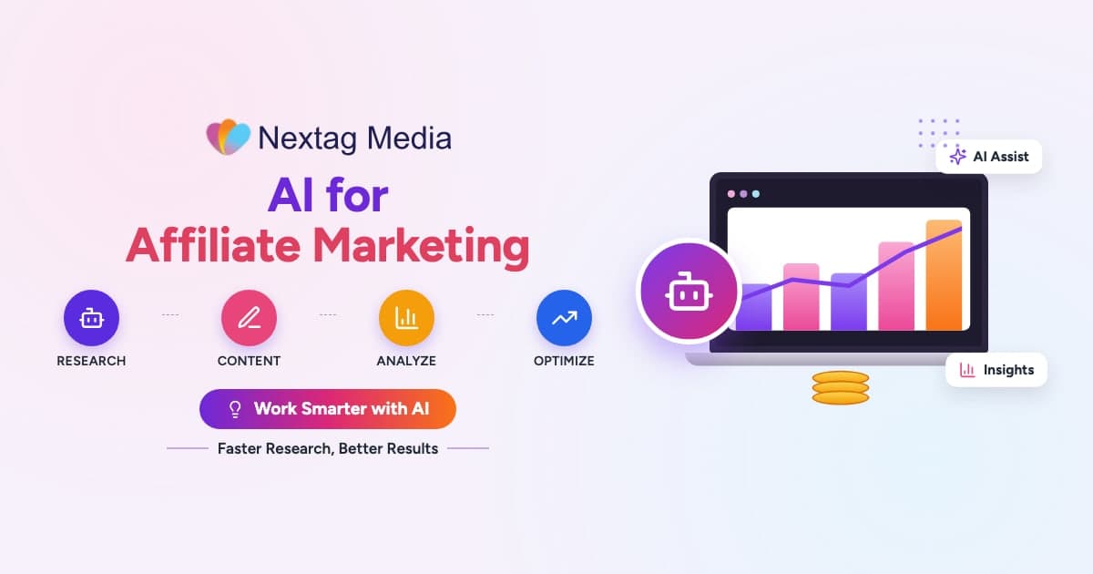 AI for Affiliate Marketing cover: research, content, analyze, optimize