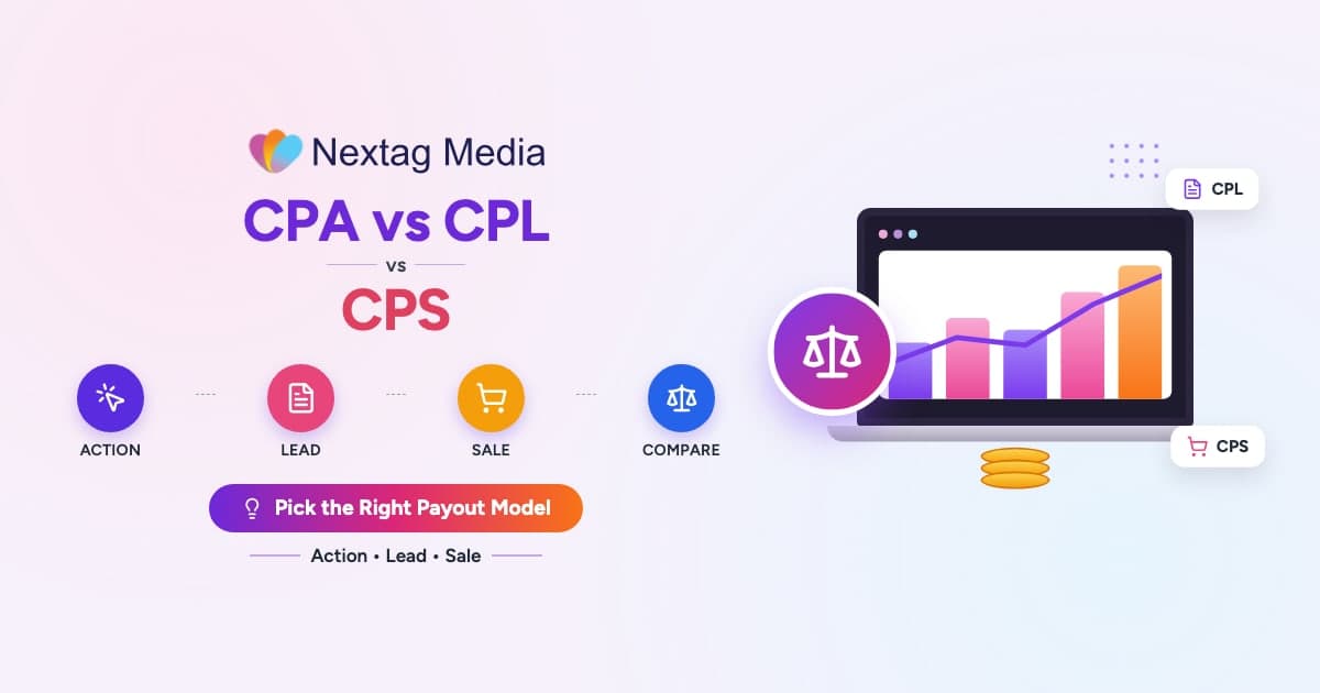 CPA vs CPL vs CPS cover: action, lead, sale, compare