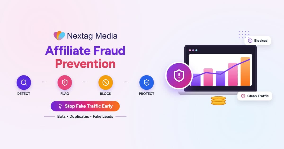 Affiliate Fraud Prevention cover: detect, flag, block, protect