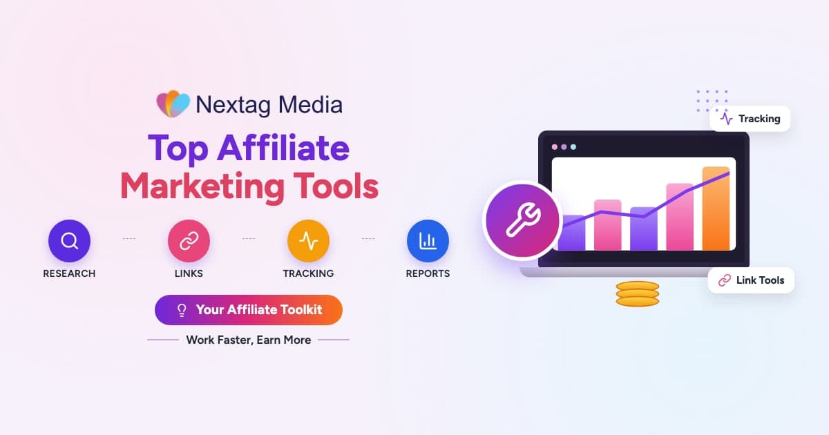 Top Affiliate Marketing Tools cover: research, links, tracking, reports