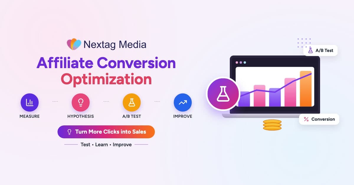 Affiliate Conversion Optimization cover: measure, hypothesis, a/b test, improve